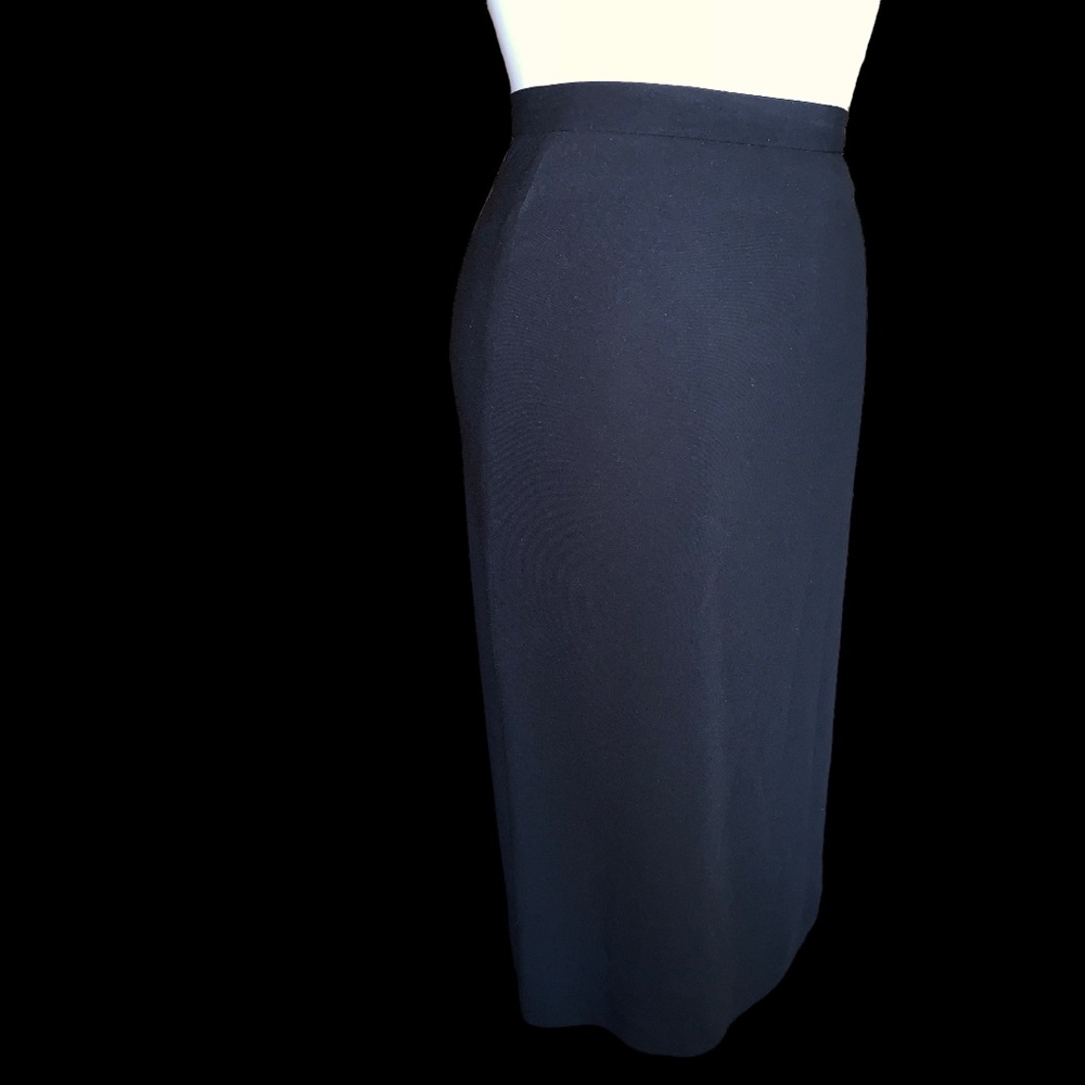 LouBen Black Full/A-Line Business Casual Career Skirt, Size 12/14